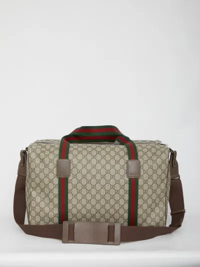 Gucci Duffle Bag With Web In Sand