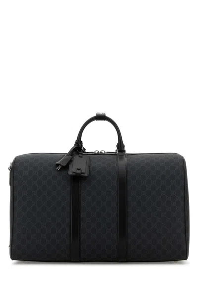 Gucci Duffle With Shoulder, Address And Keys Tag Removab In Black