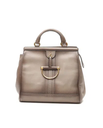 Gucci Duilio Brogue Top Handle Bag In Gray