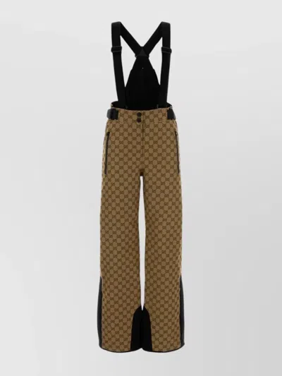 Gucci Dungarees With Adjustable Straps And Panels In Brown