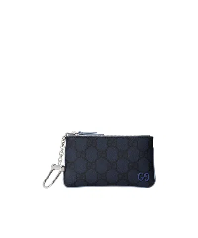 Gucci Bi-color Key Pouch In Blue