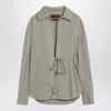 Gucci Dusty Green Shirt With Waist Ribbon Women In Gray