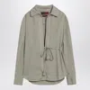 Gucci Dusty Green Shirt With Waist Ribbon Women In Gray