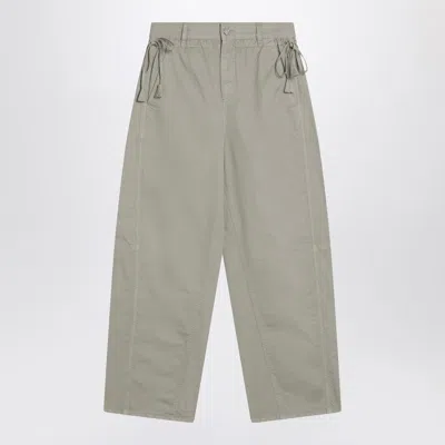 Gucci Dusty Green Trousers With Side Ribbons Women