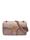 Gucci Gg Marmont Small Leather Shoulder Bag In Pink