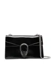 Gucci Dionysus Medium Patent Leather Shoulder Bag In Black
