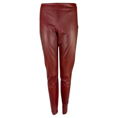 Pre-owned Gucci Early 2000s  By Tom Ford Deep Red Fitted Slim Leather Y2k Pants 42it