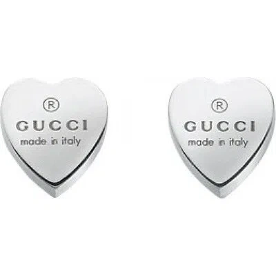 Pre-owned Gucci Earrings  Trademark Heart Ybd223990001 Silver Lady Earrings Women's Silver