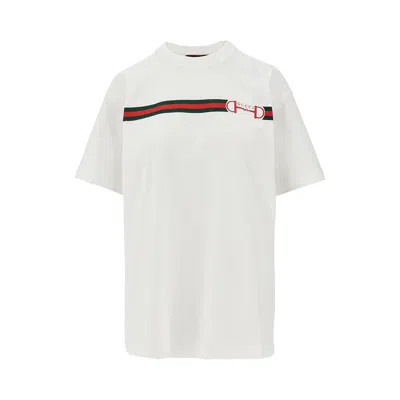 Gucci Eb And Horsebit Print T-shirt In White