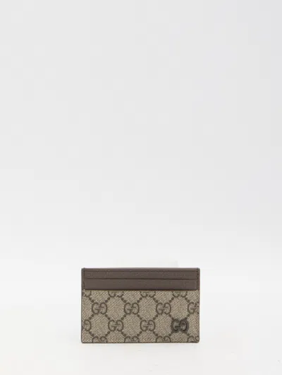 Gucci Ebony Gg Supreme Textile Wallet In Brown