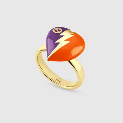Pre-owned Gucci Eclair D'amour Lightning Gold Ring