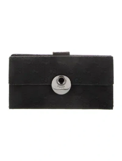 Pre-owned Gucci Eclipse Insignia Canvas Continental Gg Nylon Wallet In Black