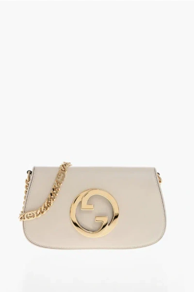 Gucci Eco-leather Blondie Shoulder Bag With Magnetic Closure In Neutral