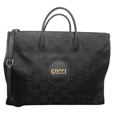 Pre-owned Gucci Econyl Nylon Monogram Large Off The Grid Tote In Black