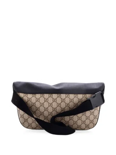 Pre-owned Gucci Eden Waist Bag Gg Coated Canvas Large Belt Bag In 褐色