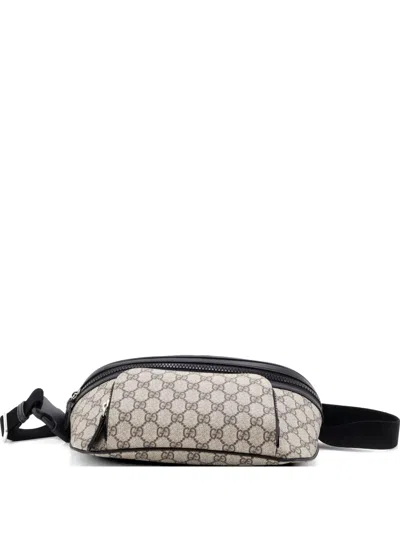 Pre-owned Gucci Eden Waist Bag Gg Coated Canvas Large Belt Bag In Black