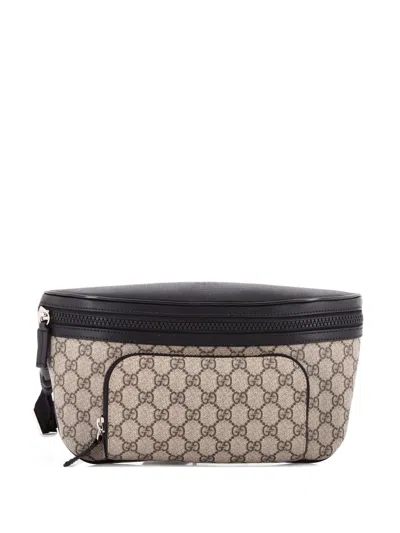 Pre-owned Gucci Eden Waist Bag Gg Coated Canvas Large Belt Bag In Brown