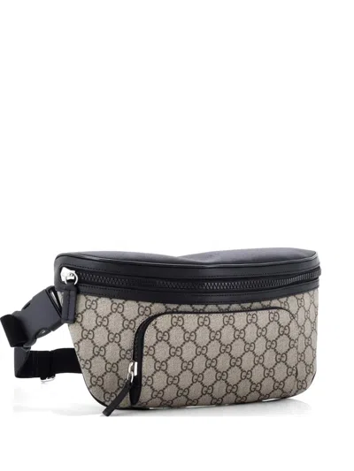 Pre-owned Gucci Eden Waist Bag Gg Coated Canvas Large Belt Bag In Brown