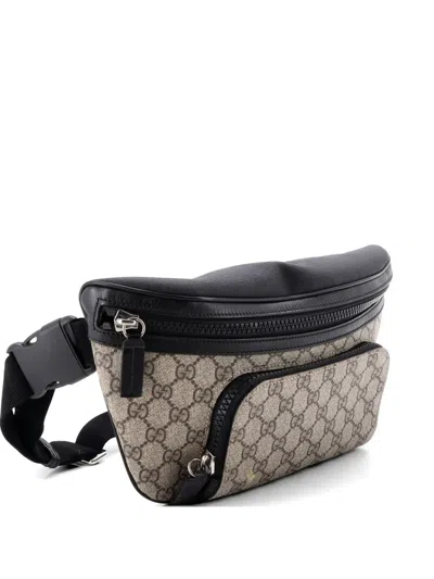 Pre-owned Gucci Eden Waist Bag Gg Coated Canvas Large Belt Bag In Brown