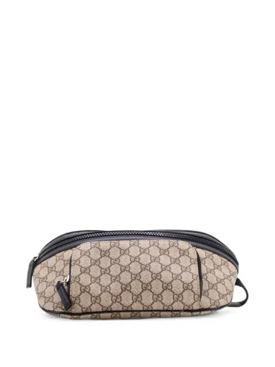Pre-owned Gucci Eden Waist Bag Gg Coated Canvas Large Belt Bag In Brown