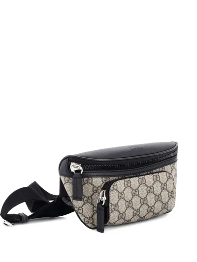 Pre-owned Gucci Eden Waist Bag Gg Coated Canvas Medium Belt Bag In Black