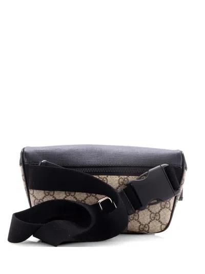 Pre-owned Gucci Eden Waist Bag Gg Coated Canvas Medium Belt Bag In Black