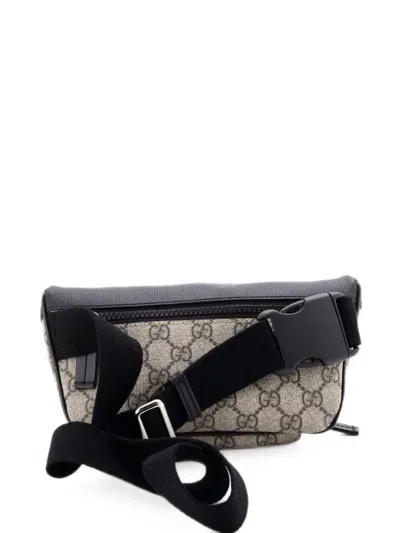 Pre-owned Gucci Eden Waist Bag Gg Coated Canvas Medium Belt Bag In Black