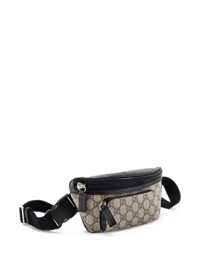 Pre-owned Gucci Eden Waist Bag Gg Coated Canvas Medium Belt Bag In Black