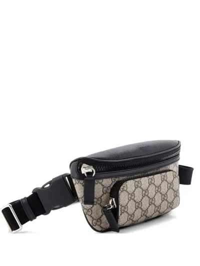 Pre-owned Gucci Eden Waist Bag Gg Coated Canvas Medium Belt Bag In Brown