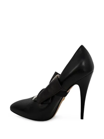 Pre-owned Gucci Elaisa Bow Pumps In Black