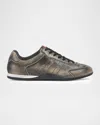 Gucci Leather Shift Sneakers Low Top Rubber Sole In Black