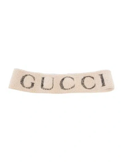 Pre-owned Gucci Elastic Logo Headband In Neutral