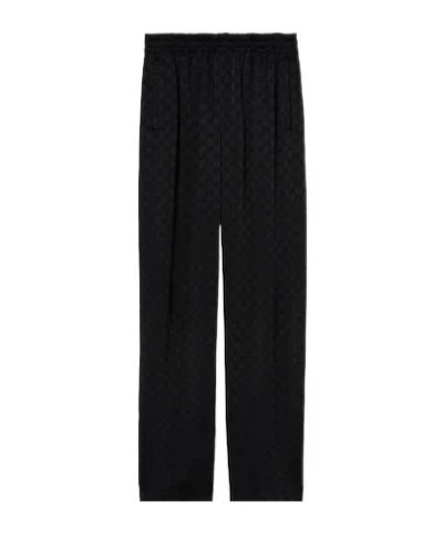 Gucci Gg Satin Jogging Pants In Black