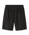 Gucci Cotton And Silk Bermuda Shorts With Allover Gg Logo In Black