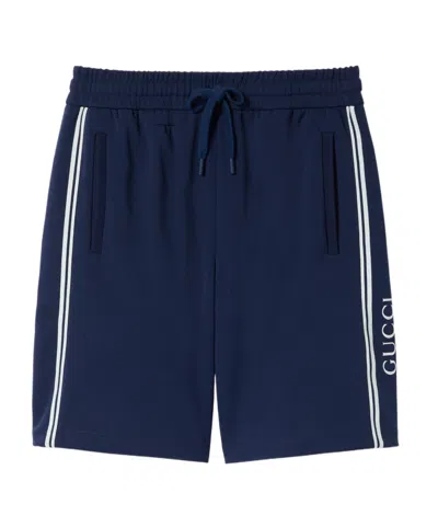 Gucci Elastic Waist Shorts In Blue