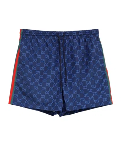 GUCCI GUCCI PRINTED POPLIN SWIM SHORTS