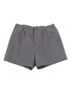 Gucci Elastic-waist Wool Shorts In Gray
