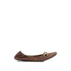 Gucci Elasticated Ballet Flats In Brown