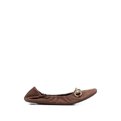 Gucci Elasticated Ballet Flats In Brown