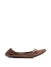 Gucci Elasticated Ballet Flats In Brown