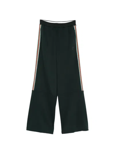 Gucci Elasticated-waistband Wide-leg Trousers In Green