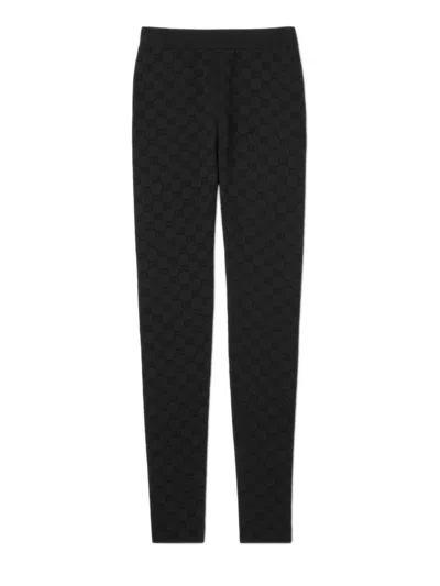 Gucci Elastic-waist Gg Jacquard Viscose Trousers (model In Size S) In Nero