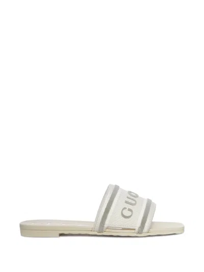 Gucci Elegant Leather Lined Sandals For Women In White