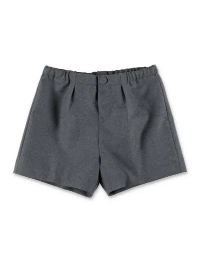 Gucci Elegant Wool Mini Shorts For Boys In Gray