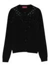 Gucci Women Wool And Viscose Cardigan With All-over Gg Logo In Black