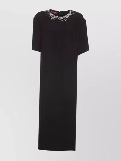 Gucci Embellished Crewneck Star Dress In Brown