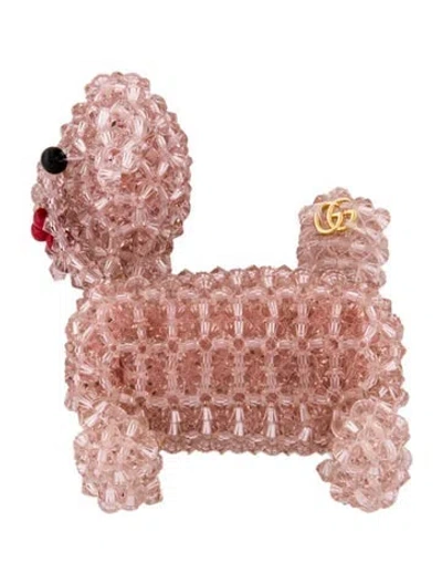 Pre-owned Gucci Embellished Dog Brooch In Multi
