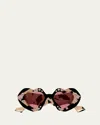Gucci Interlocking G Marble-pattern Sunglasses In Black