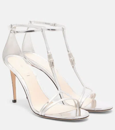 Gucci Embellished Leather Sandals In Black