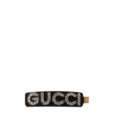 GUCCI GUCCI EMBELLISHED LOGO HAIR CLIP